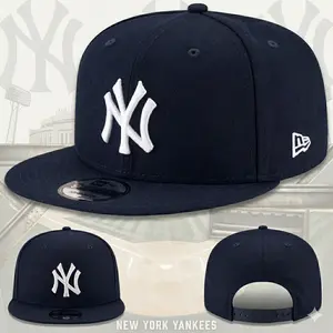New Era NY Yankees Black Fitted Cap – Premium New York Yankees Adjustable Hat, Streetwear Baseball Cap, Gorras Para Hombres