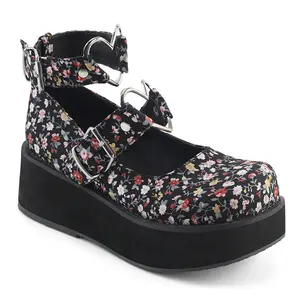 Demonia Sprite-02 Floral Fabric Platforms