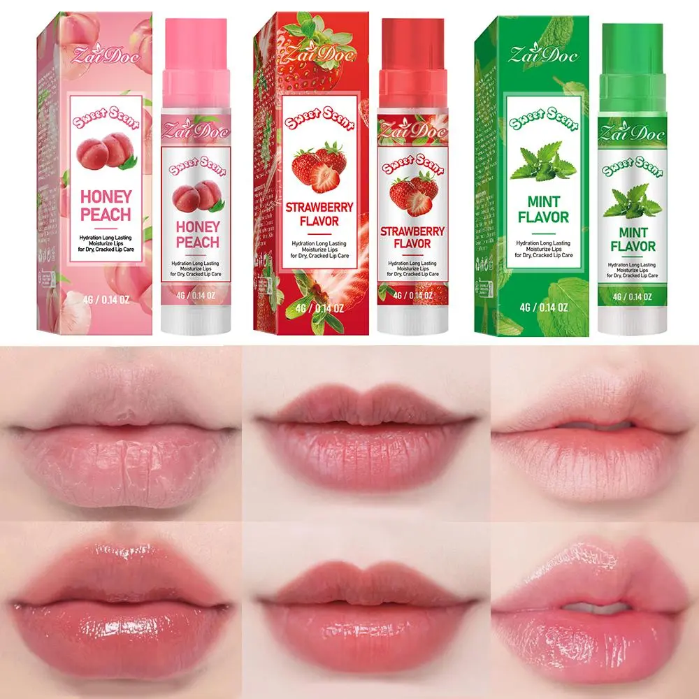 Fruit-flavored Crystal Jelly Lip Balm - Mint, Cherry Juice, Honey Peach, Grapefruit, Strawberry, Coconut - Hydrating & Glossy Lip Care