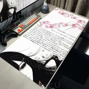 Anime Girl Art Text Mouse Pad Girls Large Gaming Desk Mat XXL Office Laptop PC Deskpad Table Decort Rug Extended Sakura Mousepad Desk Accessories