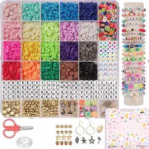Bracelet Making Kit for Beginner 5000Pcs Preppy Polymer Friendship Bracelet Making with Charms Kit for Jewelry Making DIY Arts and Crafts Birthday Gifts Toys for Kids Age 6-13
