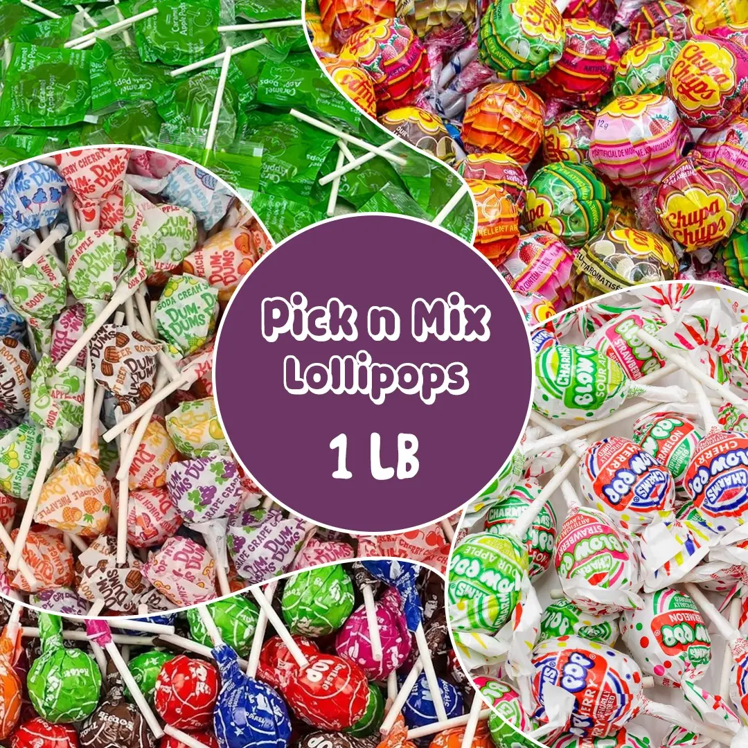Custom Candy Mix 1lb Lollipops - Build Your Own Bulk Bag (Choose 2 Flavors, 8oz Each) Premium Assorted Suckers Gift with Chupa Chups, Tootsie Roll Pops, Blow Pops, Dum Dums, Caramel Apple, Snack, Sweet