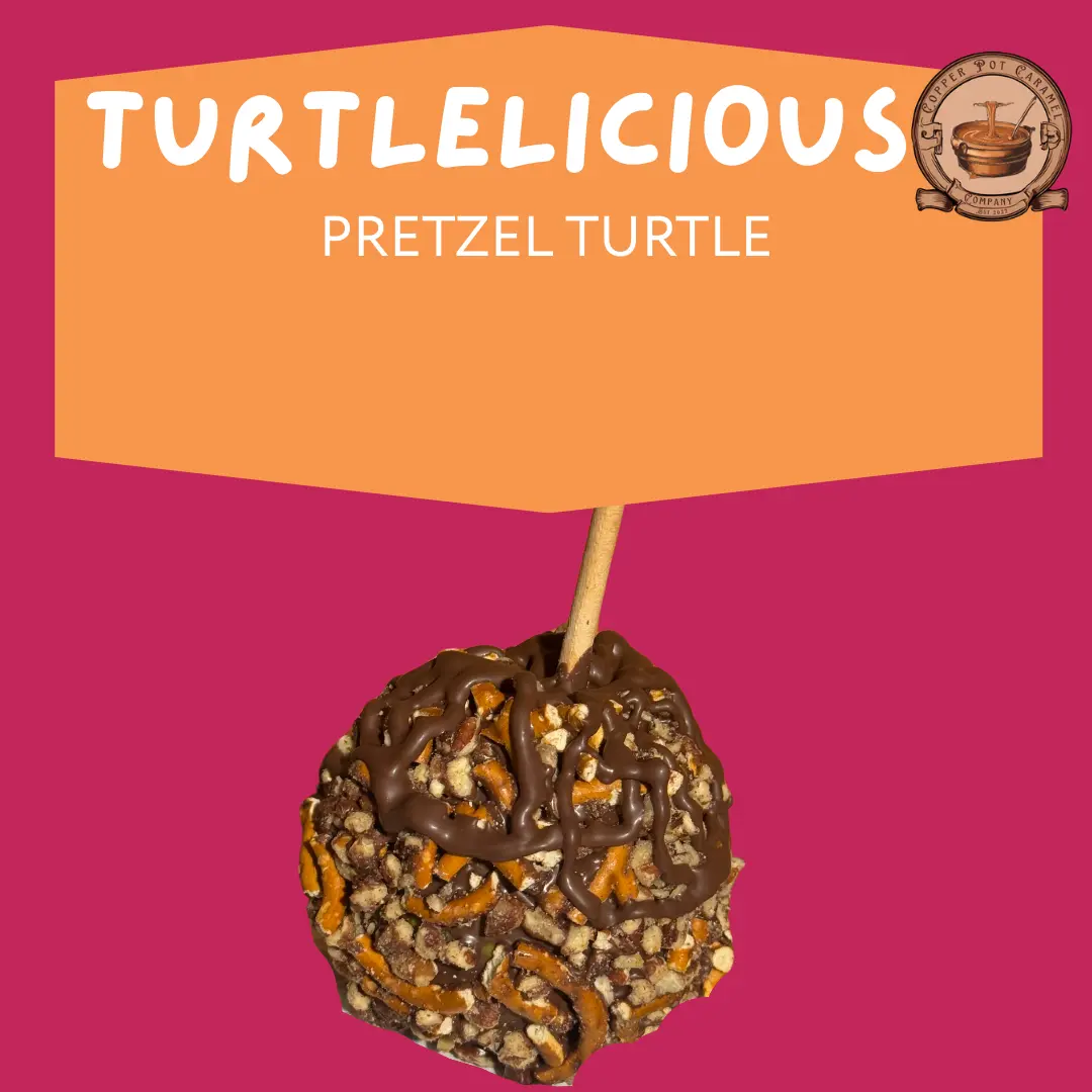 TurtleLicious Gourmet 3 Pack: All Pecans - Pretzel, Traditional Milk, & White Chocolate Flavors - Handcrafted Caramel Dipped Apples with Nuts - Perfect for Parties or Self-Treating