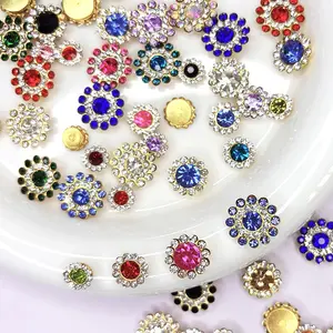 100 pcs Mixed-Color Sunflower Rhinestones with Claw Trim, Sew-On Embellishments for DIY Crafts, Bow Hair Accessories and Jewelry Making, Bow Decoration