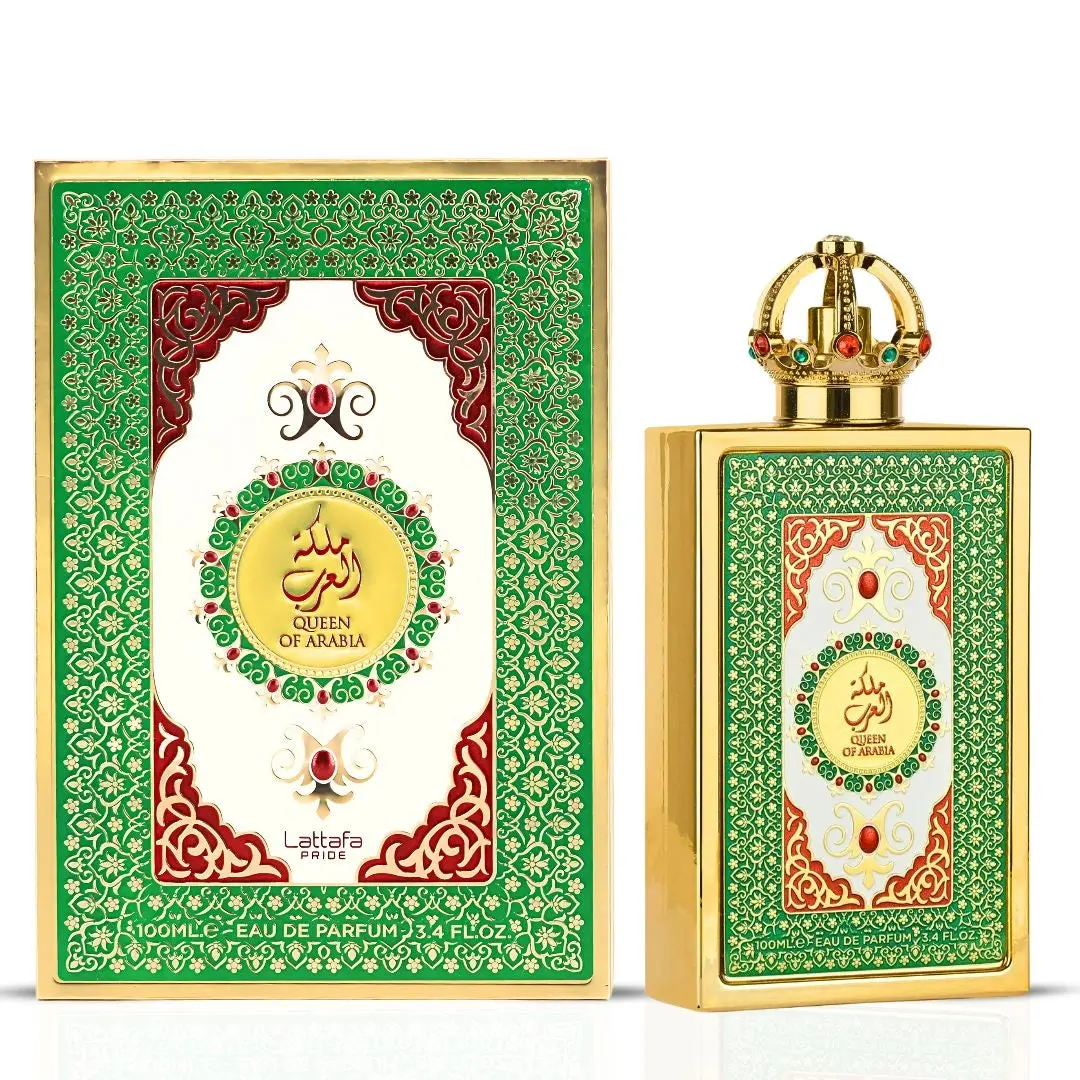 Lattafa Queen of Arabia Alcohol-Based Eau De Parfum (EDP Spray) for Women, 100ml (3.4 oz) Single Item - Vanilla Amber, Coconut Salt, Floral Arabian Fragrance for Year-Round, Special Occasions