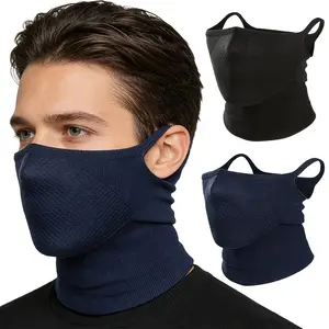 2pcs/Men's and Women's Fashion Neck Cover, Breathable Geometric Half-Face Mask, Ear-Hanging Type, Unisex, Suitable for Outdoor Activities, Cycling, Hiking, Running, Skiing, Cosplay, Breathable Neck Gaiter