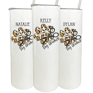 30 oz Personalized Pet Groomer Tumbler - Sublimated Stainless Steel Coffee Tumbler with Lid & Straw - Insulated Travel Tumbler - Leakproof Water Bottle with Straw - Simple Modern 30 oz Tumbler with Handle - Spill Proof Thermal Cup for Hot & Cold Drinks