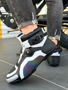 Professional Men's Motorcycle Boots, Urban Racing, Off-Road Gear, Durable Fashion Design, Waterproof Rubber Sole, Comfortable Riding Equipment