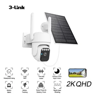 360 Solar Security Camera with Spotlight, PlR Motion Detection,Color Night Vision, and Two-Way Talk 2K FHD WiFi CCTV IP Security Cam-lP66 Waterproof lR Night Vision Flash Light Connection Wireless