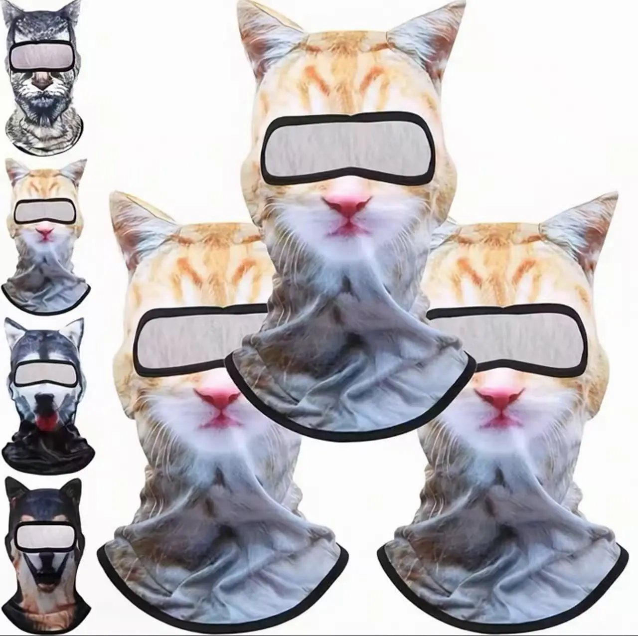 3D Cat Ear Balaclava Face Mask - Sheisty Cosplay Accessory for Skiing, Halloween Parties (Fashion Face Covering for Outdoor Activities)