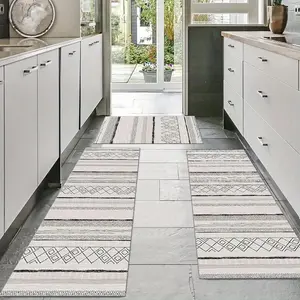 Kitchen Mat Set 2pcs/3pcs, Modern Non-Slip Absorbent Washable Home Decorative Rug Mats for Kitchen, Laundry Room, Living Room, Bedroom, Kitchen Runner Rug, Washable Kitchen Rugs