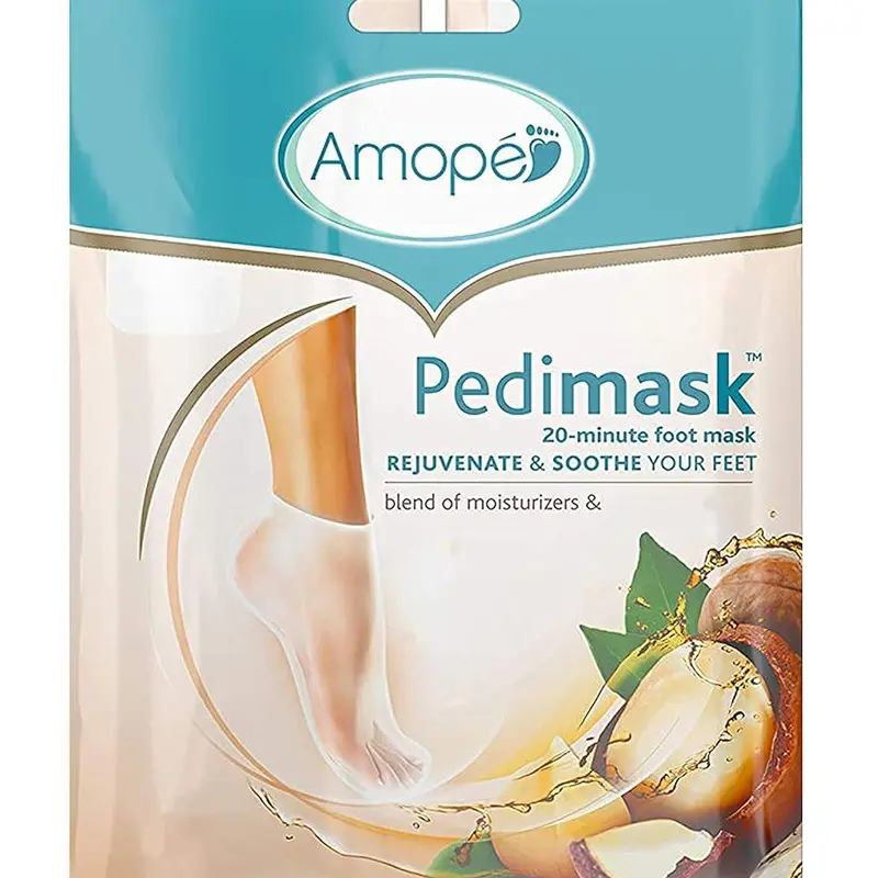 Amope Pedimask Foot Sock Mask, Macadamia Oil Essence Nail Smooth