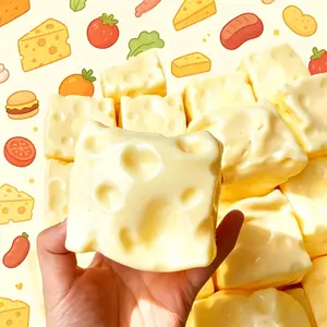 Giant Square Cheese Jumbo Squishy Fidget Toy Moldable Anti-Anxiety Sensory Tool for Kids Adults Stress Relief Hand Toy Party Favors Birthday Gifts Relaxing Play