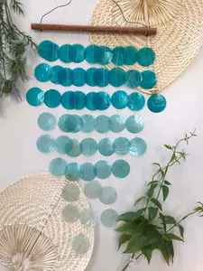 Aqua Waterfall Capiz Shell Chime
