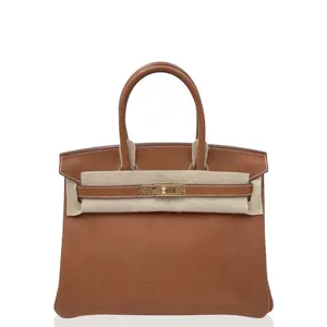 Pre-owned HERMÈS Leather tote bags Hermes Birkin 30 Barenia Faubourg 34 Fauve (la052726a0)