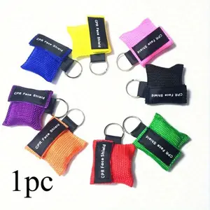 1 piece CPR emergency mask with single valve disposable artificial respiration membrane, compact, convenient and easy to carry, Protective Masks
