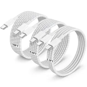 60w USB-C to USB-C Fast Charging Cable, Broad Compatible with iPhone 16/15 Pro Series & Galaxy S24/s23, Braided Design, Durable