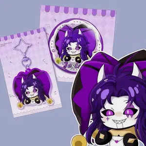 Pierrot Freak Circus Jester keychain& pin Creepy Cute Alt Circuscore Collectible | Gothic Kawaii Handmade