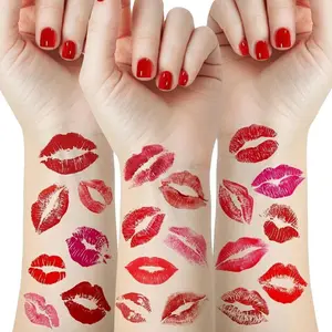 Valentine's Day Lip Temporary Tattoo, No Ink Design, Perfect Makeup, Party Essential, Easy Apply & Long Lasting, Lip Tattoo Stickers