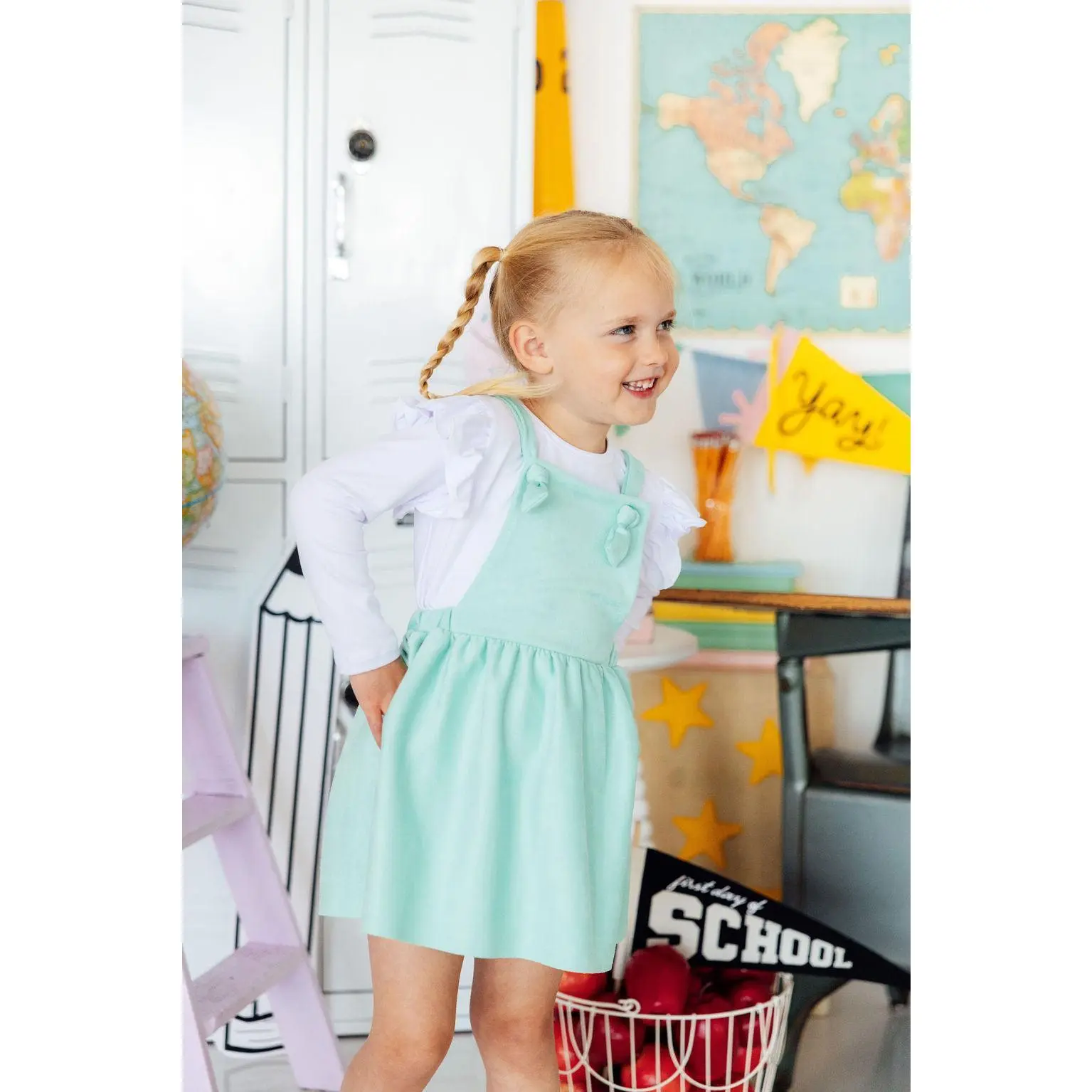Mint Faux Suede Pinafore