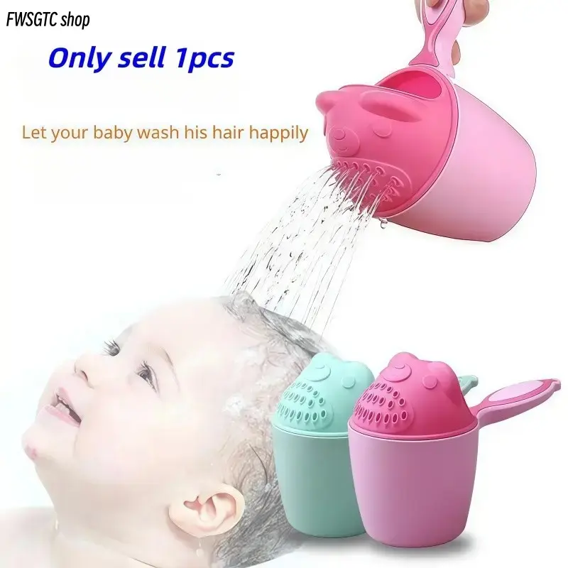 Foam-Block Cup for Babies 0-3 Years, Unisex Battery-Free Innovative Shampoo Rinse Tool, 10×10.7cm, Blocks Foam & Water, Eye Protection Accessory for Hair Washing, Shower Safety Tool (Luggage & Bags Charm Compatible), 10×10.7 Cm