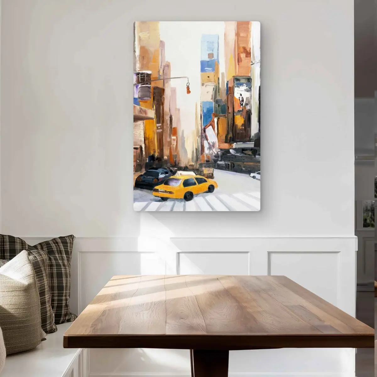 212 MAIN 24x36 in. Lightweight Aluminum Early Morning NY Metal Print - Beauty-Infused Modern Beige Home Decor for Living Room Wall Art