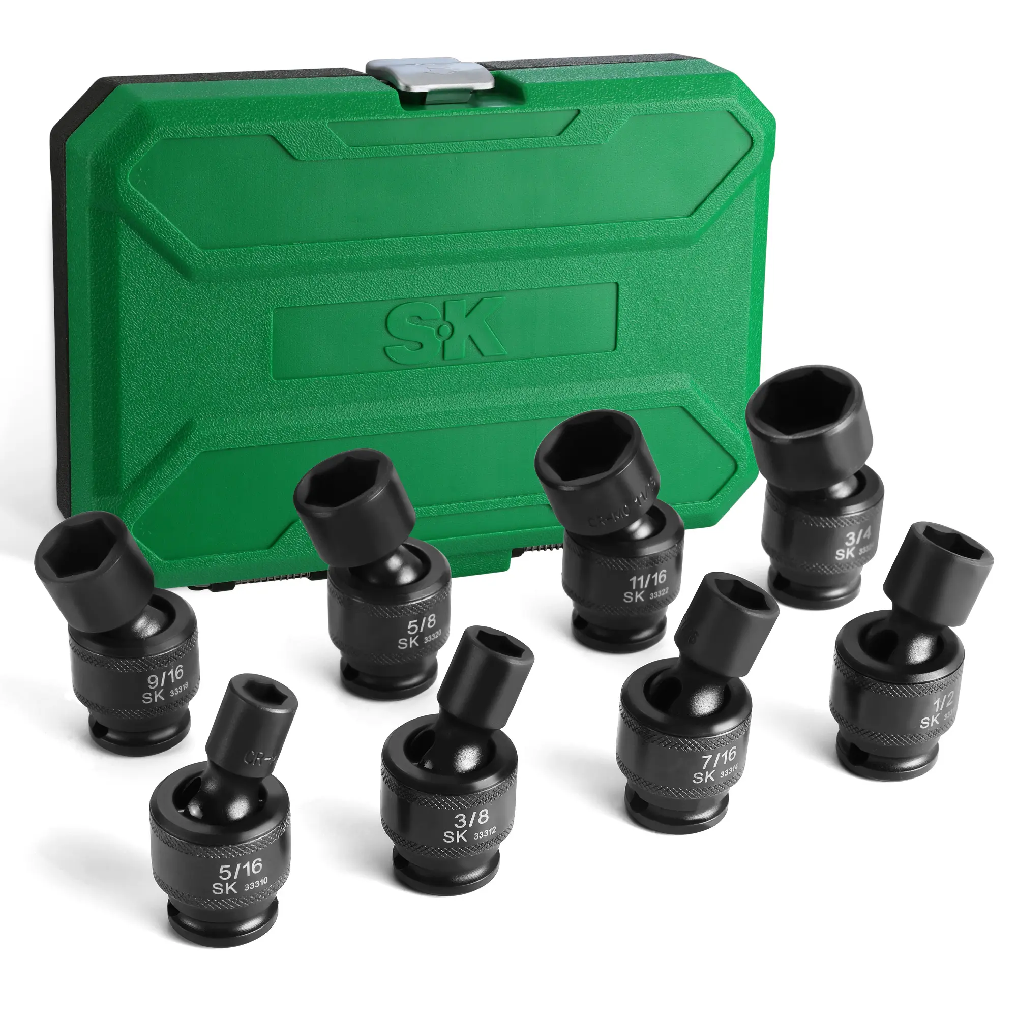 #summersale SK Drive Universal Swivel Impact Socket Set, Premium CR-MO Steel, SureGrip 6 Point Design, with Storage Case