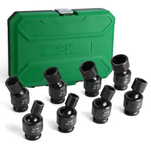 #Summervibes SK Drive Universal Swivel Impact Socket Set, Premium CR-MO Steel, SureGrip 6 Point Design, with Storage Case