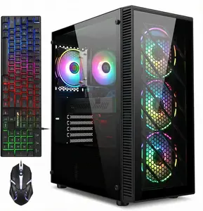 STGAubron Gaming PC Computer Desktop, Intel Core i7 up to 3.9G, Radeon RX 590 8G, 32GB RAM, 1TB SSD, WiFi 6, BT 5.0, RGB Fan x4, Windows 11 Home