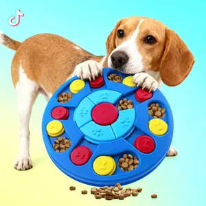 Interactive Dog Puzzle Treat Dispenser Toy - IQ Training, Mental Stimulation Slow Feeder for Dogs, Cat Compatible Pet Enrichment Accessory
