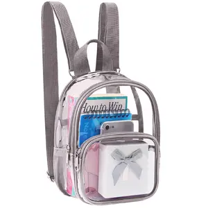 Mossio Clear Mini Backpack Stadium Approved, With Reinforced Straps & Front Pocket - Perfect for School, Security & Sporting
