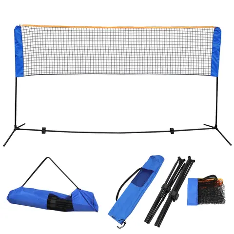 Segawe 10'x5'x3.4' Freestanding Height-Adjustable Portable Multi-Sport Badminton Net Set, PVC Nylon Indoor/Outdoor Badminton Equipment with Easy Setup, 6lb Carrying Bag, 1.5"×1.5" Mesh for Backyards, Beaches, Gyms