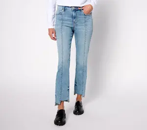 LOGO by Lori Goldstein Petite Straight Leg Denim Jeans