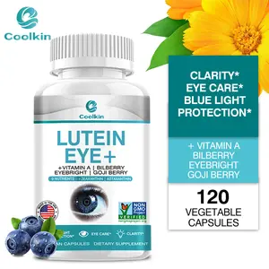 Coolkin - Lutein Eye Health Supplement - Contains Vitamin A, Bilberry & Goji Berry - 9 Nutrients - 120 Capsules/Bottle