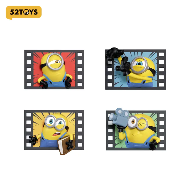 【Live Unboxing】52TOYS MINIONS & MONSTERS - Action! Series Fridge Magnet Kawaii Creative Gift Room Decor Desktop Decoration Gift for Birthday Party
