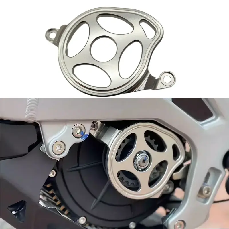 Motor Pulley Guard Aluminum Alloy for Surron Light Bee X S, CNC Engine Case Saver Cover for Segway X160 X260 Sprocket Cover Off-Road Motorcycle SURRON Parts, Ventilated Engine Case Guard Vehicle