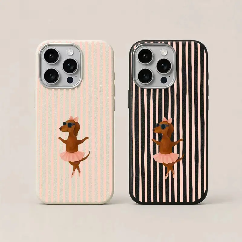 A brand new iPhone case collection. This new shockproof case features a new textured leather called "Striped Puppy" to effectively protect your phone from drop damage. - piwen