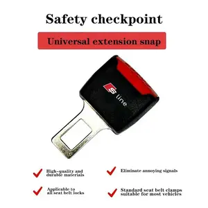 Car Seat Belt Buckle Clip Extender Safety Bel   For Audi sline TT Q2 Q3 Q5 Q7 Q8 A3 A4 A5 A6 A7 R8 B5 B6 B7 B8 C5 C6 C7 V8