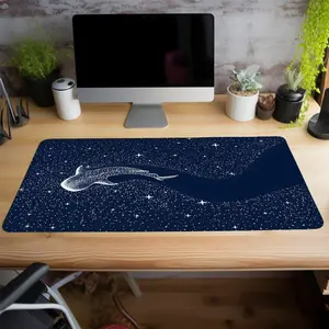 Whale Shark Pattern Mouse Pad, Large Gaming Mouse Pad, Gaming Desk Accessory, Office Desk Accessories, Corporate Work Desk Accessories, Non-slip Rubber Base Stitched Edge Desk Pad for Laptop Desktop