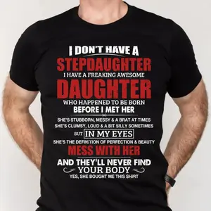 Stepdad Shirt, Fathers Day Gifts - For Stepdad, Bonus Dad Shirt From Daughter, Funny Gifts For Bonus Dad, Father's Day Shirts, Classic Unisex T-Shirt, Short Sleeve Tee Shirt, Gifts For Birthday, Cotton Crewneck Menswear