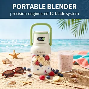 [LIVE Deal] ZHENMI Cordless Blender, 33oz Large Capacity, BPA-Free Food Grade Material, Perfect for Making Juice & Smoothies, Ice Crushing, Easy Cleaning, USB Rechargeable – For a Fresh & Healthy Lifestyle. Summervibes