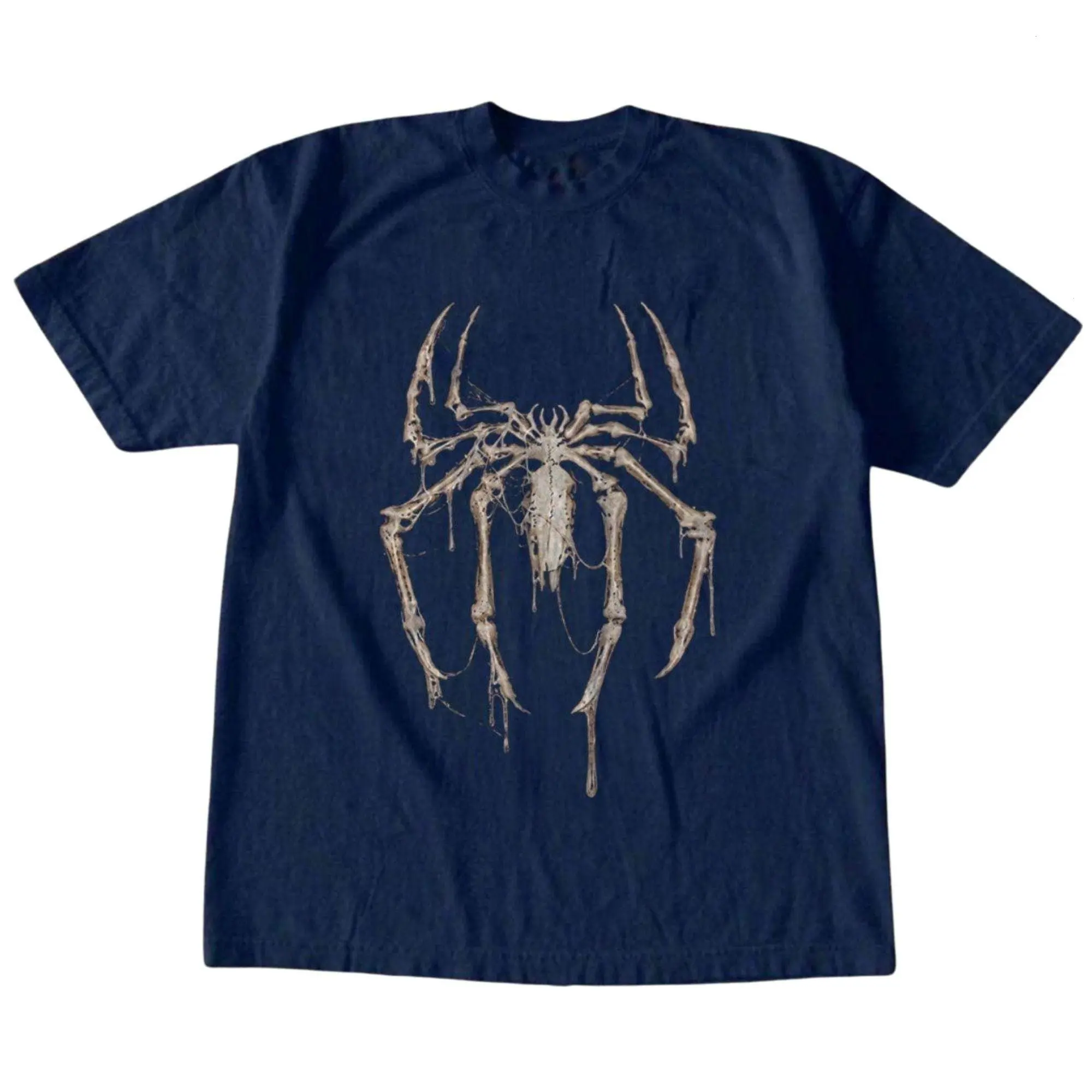 Bone Spider Skeleton Tee - Navy Dark Cyber Grunge Shirt Bone Spider Skeleton Tee - Navy Dark Cyber Grunge Shirt