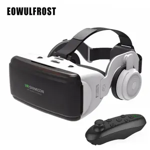 Virtual Reality 3D VR Glasses Headset, Viar Devices Helmet Lenses, Smart Goggles for Smartphone, Cell Phone, Headphone Compatibility, VR Gaming Set