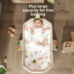 Baby Bath Tub, No Installation Needed, Foldable Bathtub, Portable Travel Bathtub, Spacious Small Swimming Pool, Five-Layer Thickened, Suitable for 0-5 Year Old Babies for Bathing, Playing, and Health Care