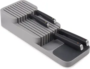 Joseph Joseph Drawerstore Knife Organizer, Holds up to 9 Knives, Kitchen Organization & Drawer Storage – Compact, Gray