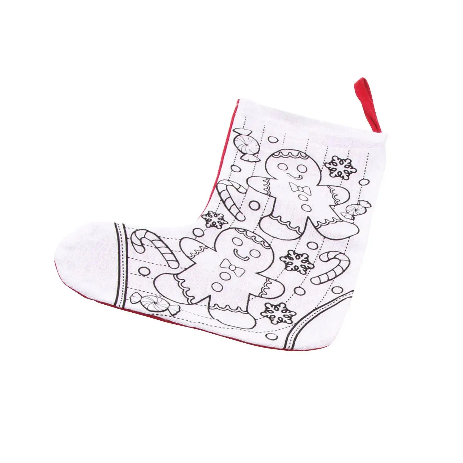 Fun Express Color Your Own Gingerbread Christmas Stockings - 12 Pc