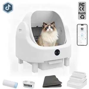 ZVRpet Automatic Cat Litter Box Self Cleaning Smart Control Triple-Layer Safety Guard Ultra-Quiet Suitable for Medium Cats and Kittens Safe Anti-Pinch Litter Box Easy 5-Minute Assembly White Black Gray Litterbox