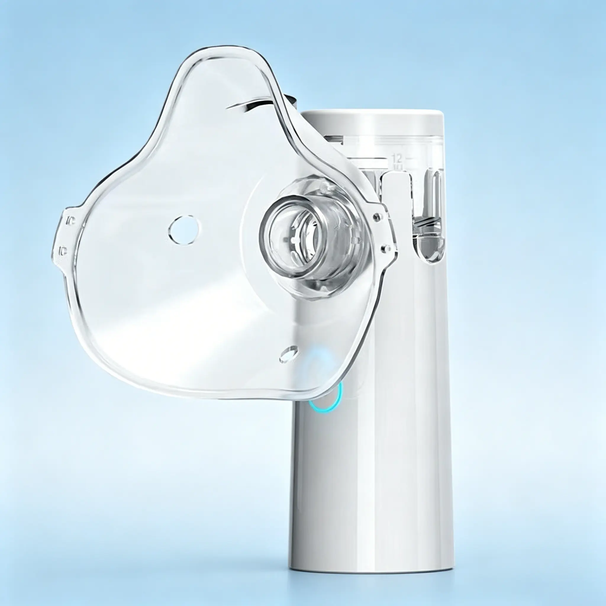 1 PCS Battery-Powered Handheld Mist Sprayer, Portable Ultrasonic Humidifier with 2-AA Battery Operation, Includes Mask & Mouthpiece, Compact for Home & Travel (No built-in battery)