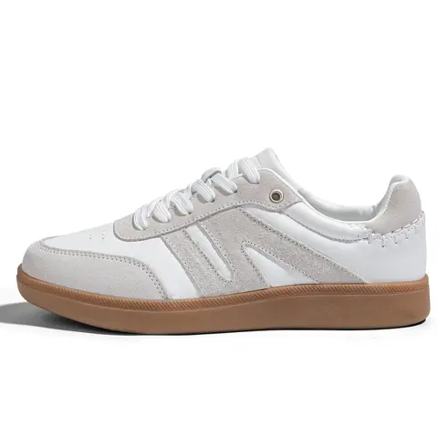 LUCKY STEP Women's Classic Retro Genuine Leather Fashion Sneakers - Women's Casual Walking Shoes, Ankle, Sporty Chic, Anti-Slip Gum Sole, Breathable, Comfortable, Closed Toe, All-Season, Ideal for Daily Wear & Back to School, Women's Sneakers