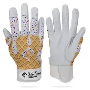 White Ice Cream Batting Gloves